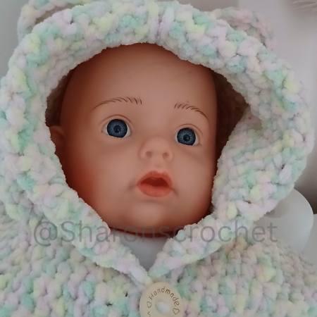 🩷 Handmade Baby Hoodie with Teddy Bear Ears 🩷