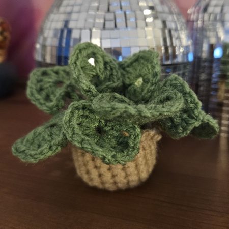 Handmade crochet monstera pot
