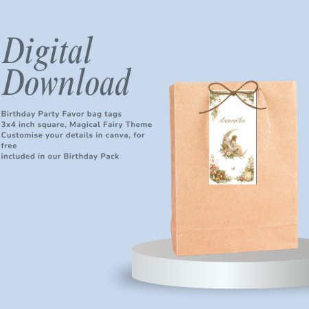 Magical Fairy Birthday Party Pack – Editable Canva Digital Download