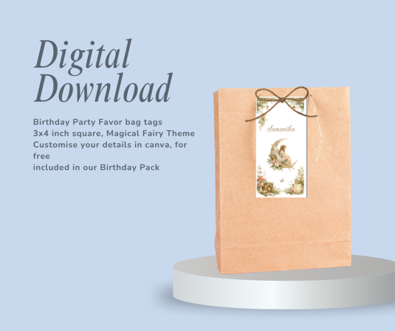 Magical Fairy Birthday Party Pack – Editable Canva Digital Download