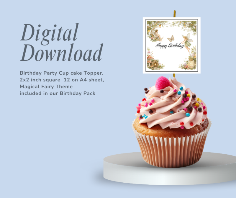 Magical Fairy Birthday Party Pack – Editable Canva Digital Download