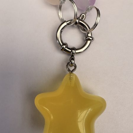 Pastel Ombré glass beaded star charm necklace