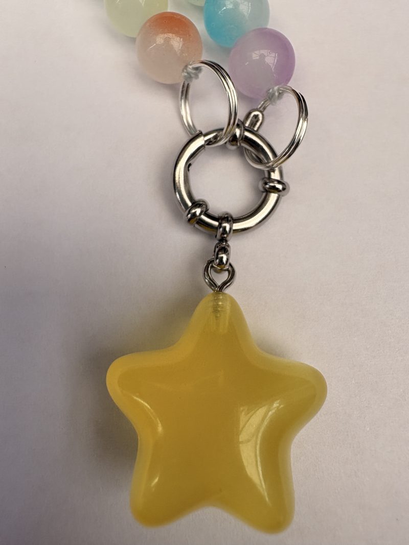 Pastel Ombré glass beaded star charm necklace