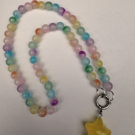 Pastel Ombré glass beaded star charm necklace