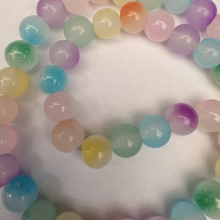 Pastel Ombré glass beaded star charm necklace