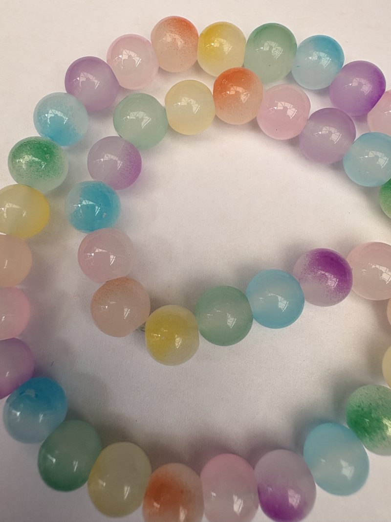 Pastel Ombré glass beaded star charm necklace