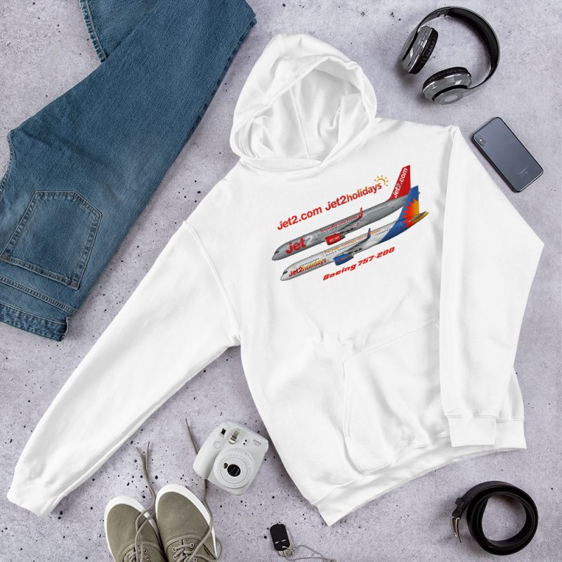 Jet2 Boeing 757 Aviation Hoodie | Cotton Blend 5 Colours Made To Order