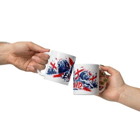 England Three Lions Mug | White 11oz Ceramic Football Fan Gift