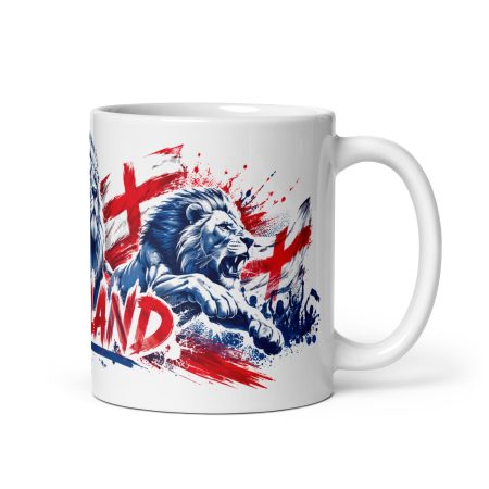 England Three Lions Mug | White 11oz Ceramic Football Fan Gift