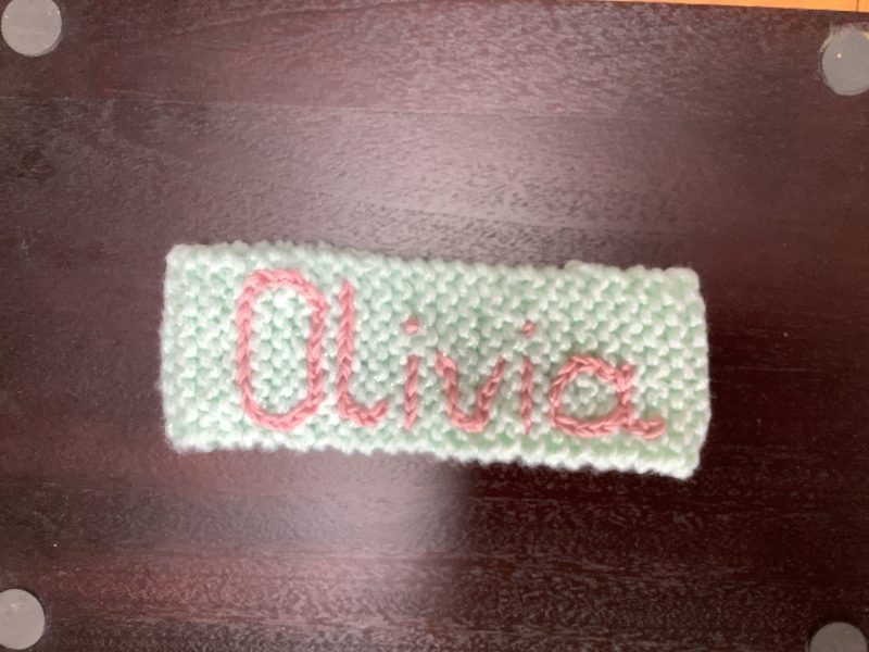 Hand knitted personalised baby headband/ear warmers 0-9 months, in a variety of colours