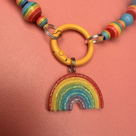Pride rainbow beaded charm necklace