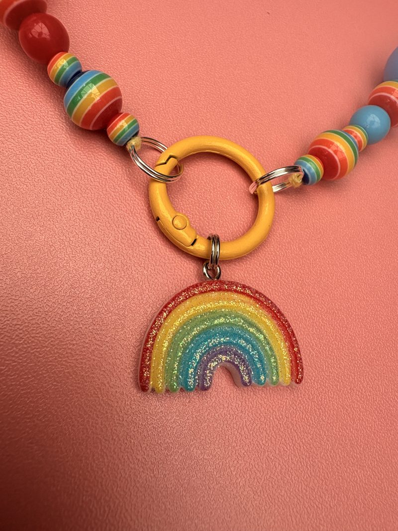 Pride rainbow beaded charm necklace