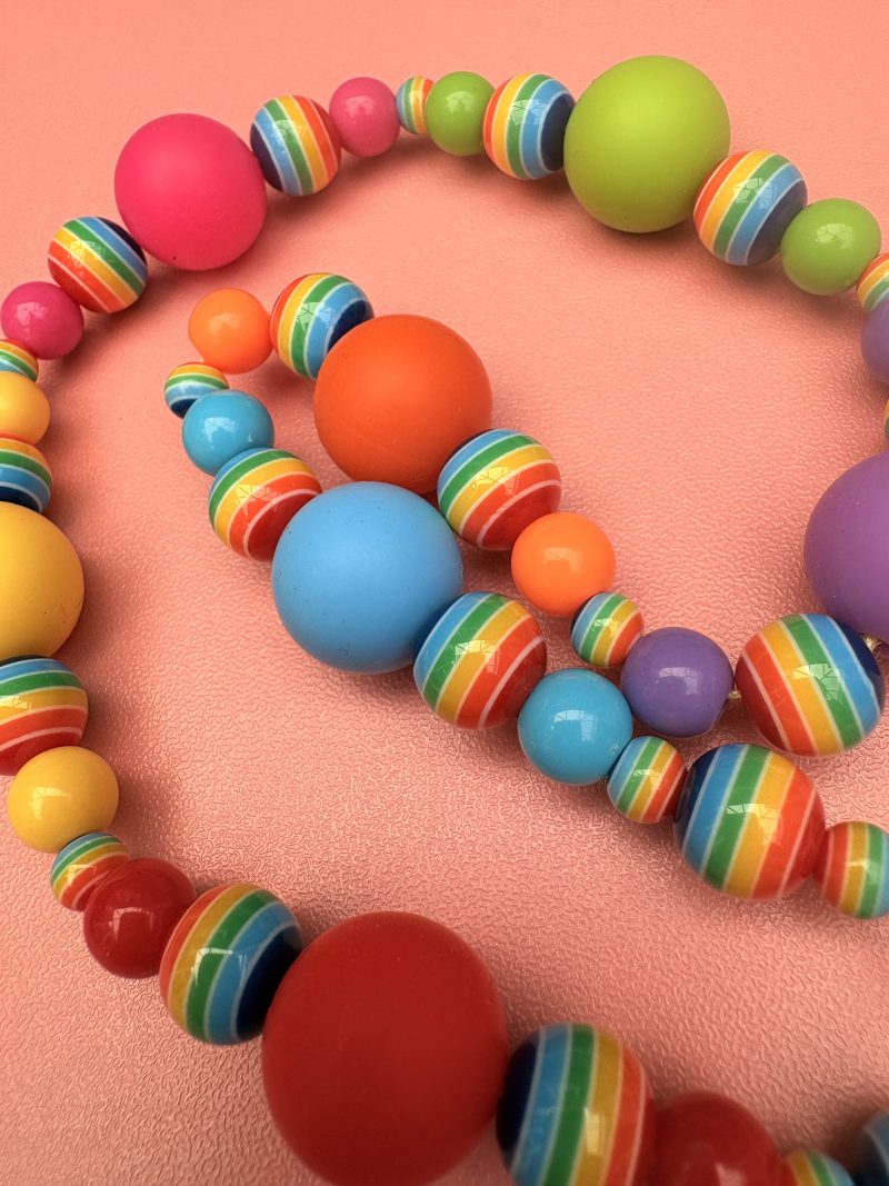 Pride rainbow beaded charm necklace
