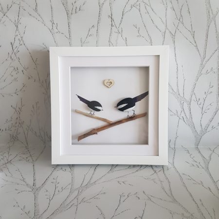 Magpies pebble picture l Magpie related gifts