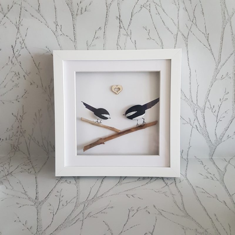 Magpies pebble picture l Magpie related gifts