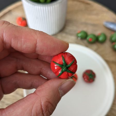 Mediterranean realistic food fridge magnets - olives, tomatoes, ravioli and sardine
