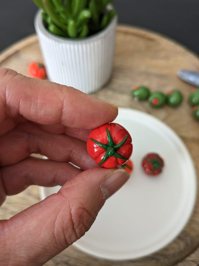 Mediterranean realistic food fridge magnets - olives, tomatoes, ravioli and sardine