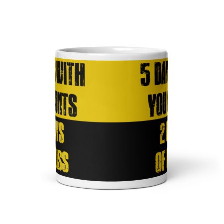 Funny Adult Humour Ceramic Mug – White 11oz Yellow & Black Cheeky Workplace Style