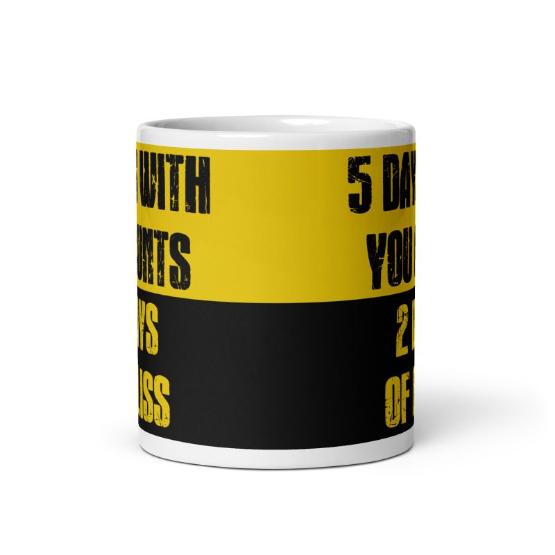 Funny Adult Humour Ceramic Mug – White 11oz Yellow & Black Cheeky Workplace Style
