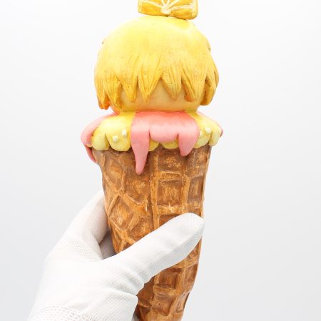 Lemon Spark OOAK Art Doll, Handmade Paper Clay Ice Cream Character