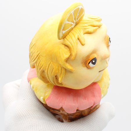 Lemon Spark OOAK Art Doll, Handmade Paper Clay Ice Cream Character