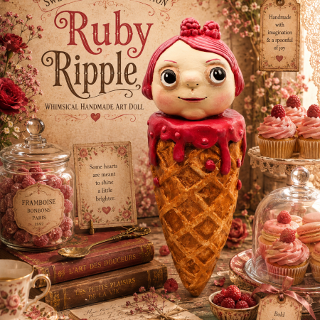 Ruby Ripple Handmade Clay Sweetheart from Sweet Oddities Collection