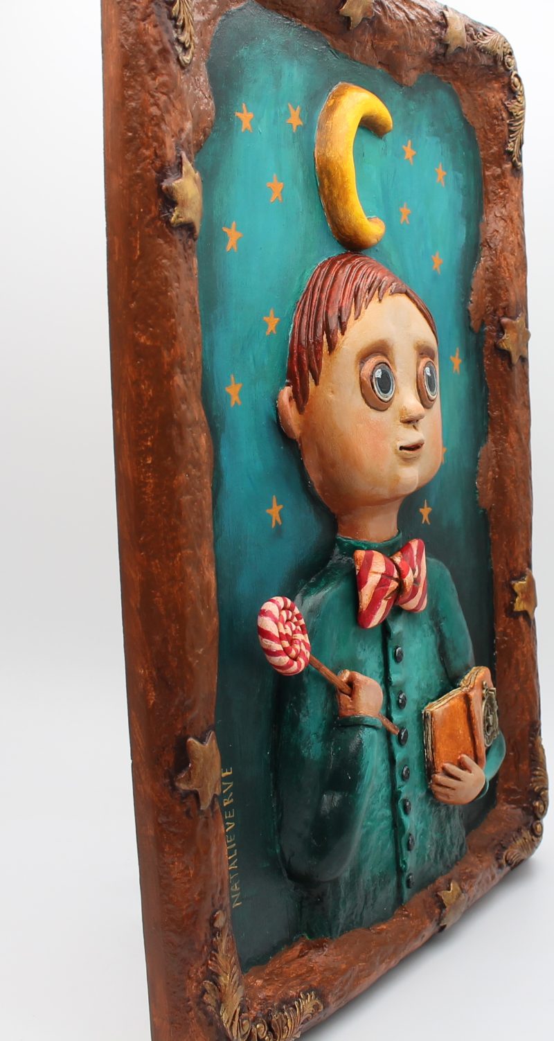 The Moonbound Keeper 3D Relief Portrait, Ready to Hang