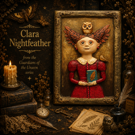 Clara Nightfeather 3D Sculptural Portrait, Ready to Hang