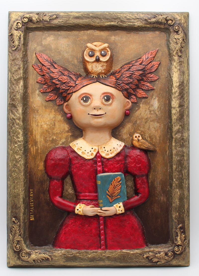 Clara Nightfeather 3D Sculptural Portrait, Ready to Hang