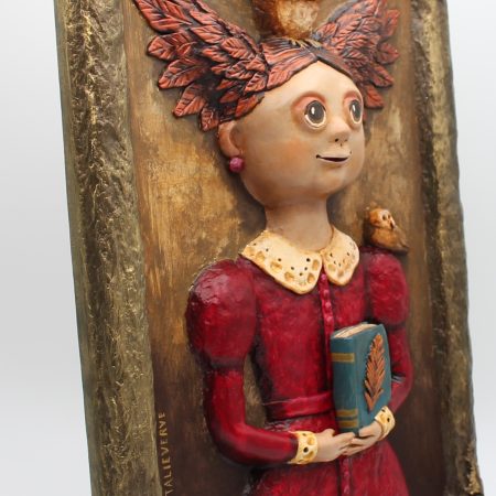 Clara Nightfeather 3D Sculptural Portrait, Ready to Hang