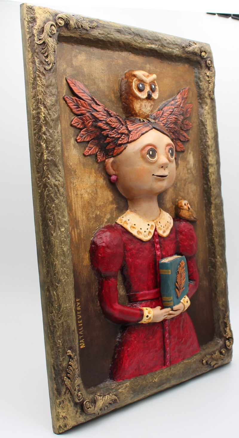 Clara Nightfeather 3D Sculptural Portrait, Ready to Hang