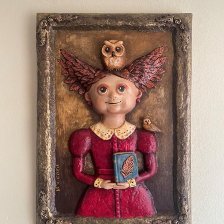 Clara Nightfeather 3D Sculptural Portrait, Ready to Hang