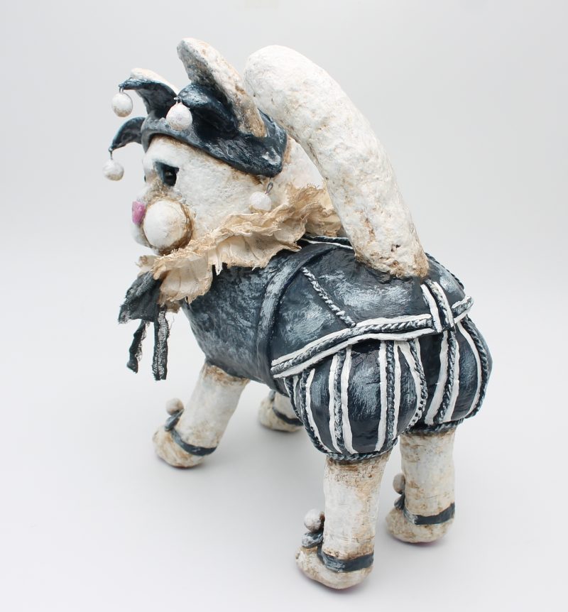 Handmade Vintage-Style Paper Clay Cat Doll, Percival Purr