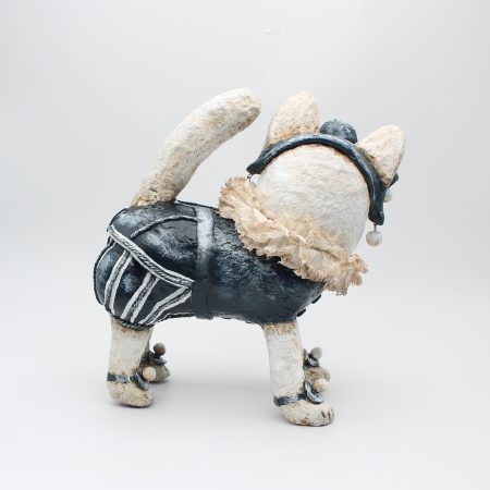 Handmade Vintage-Style Paper Clay Cat Doll, Percival Purr