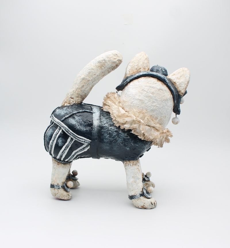 Handmade Vintage-Style Paper Clay Cat Doll, Percival Purr