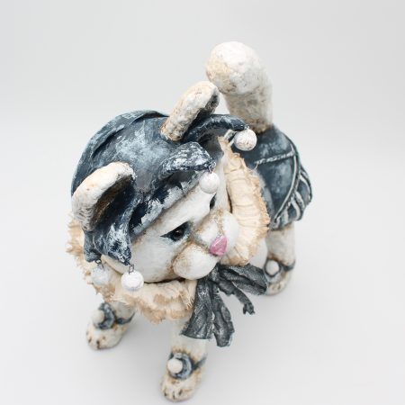 Handmade Vintage-Style Paper Clay Cat Doll, Percival Purr