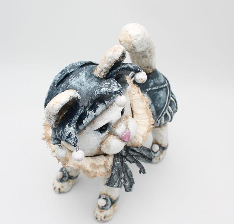 Handmade Vintage-Style Paper Clay Cat Doll, Percival Purr