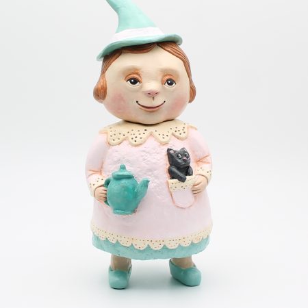 Handmade Penny Teapotwhisper Figurine with Movable Head, 25cm Tall