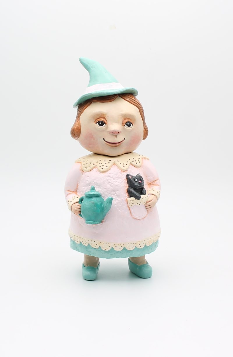 Handmade Penny Teapotwhisper Figurine with Movable Head, 25cm Tall