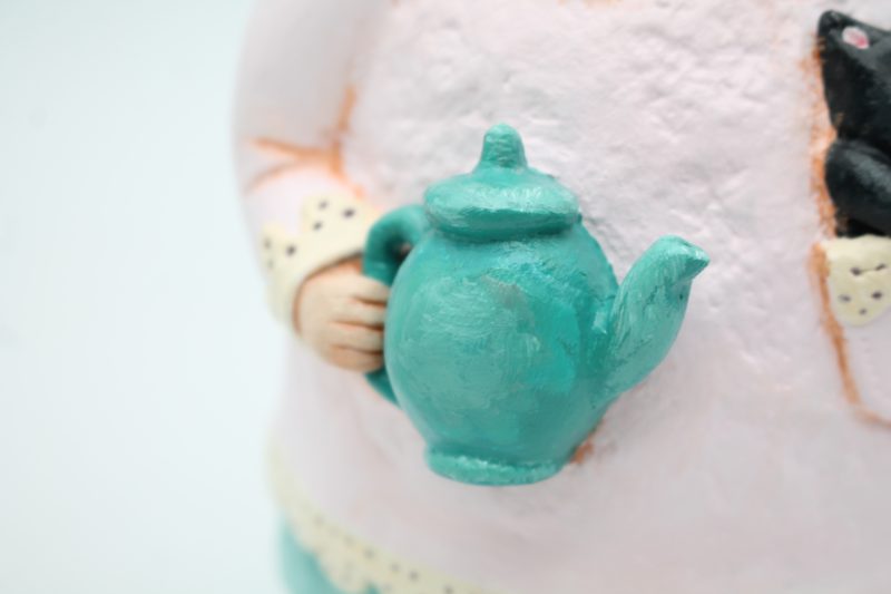 Handmade Penny Teapotwhisper Figurine with Movable Head, 25cm Tall