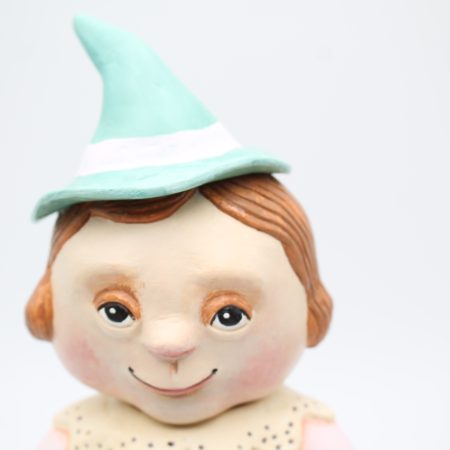 Handmade Penny Teapotwhisper Figurine with Movable Head, 25cm Tall