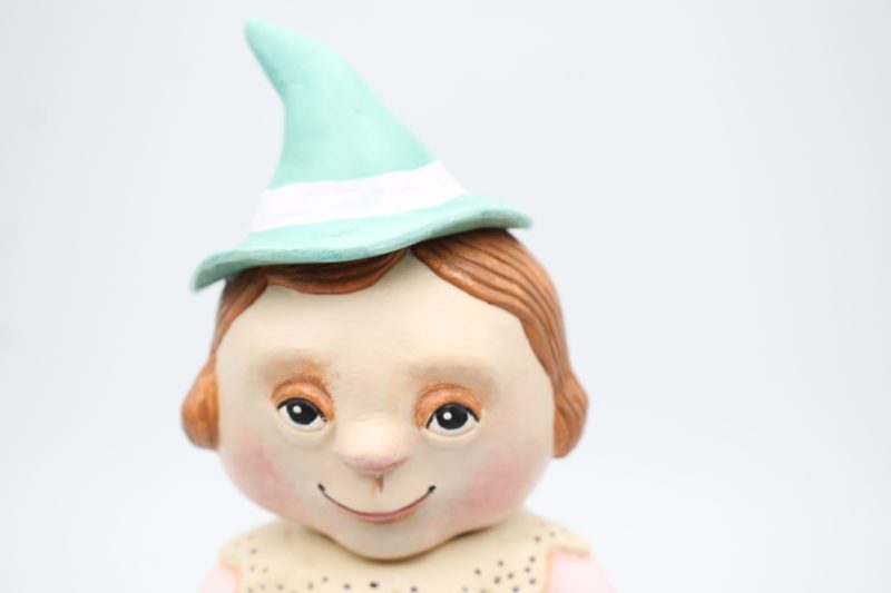 Handmade Penny Teapotwhisper Figurine with Movable Head, 25cm Tall