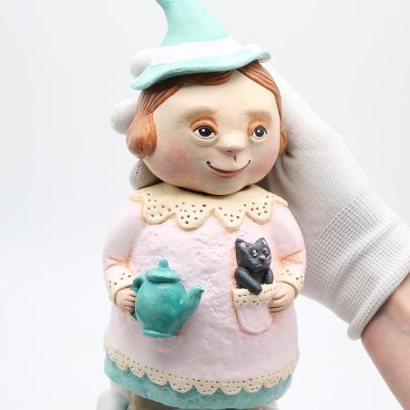 Handmade Penny Teapotwhisper Figurine with Movable Head, 25cm Tall
