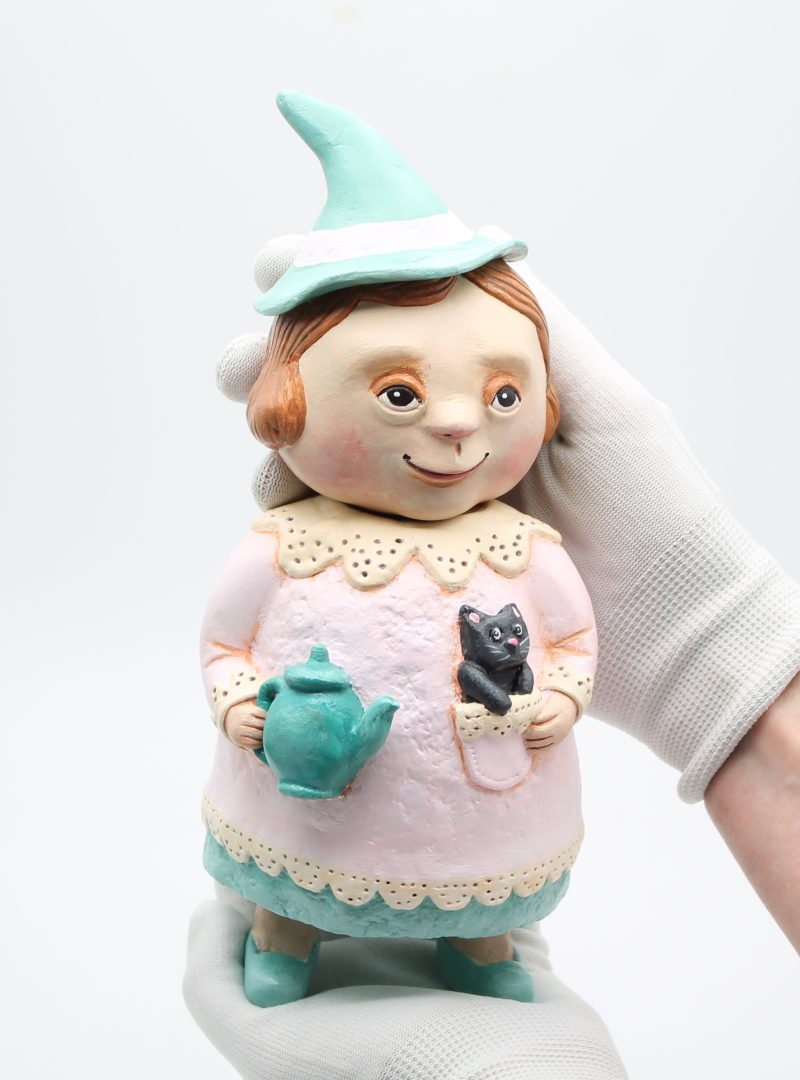 Handmade Penny Teapotwhisper Figurine with Movable Head, 25cm Tall