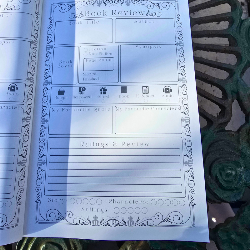 Art Nouveau Reading Journal: A5 – 120 Pages + Free Bookmark