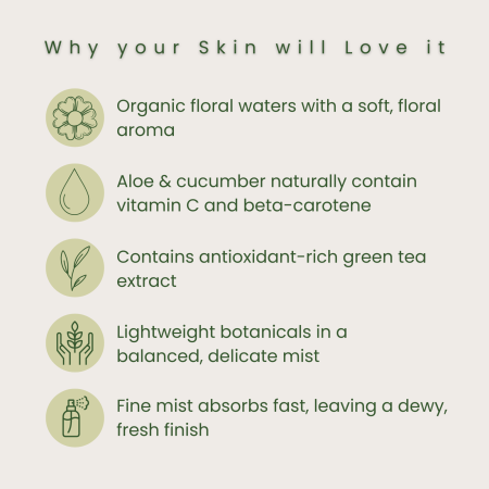 Organic Lavender Rose Face Mist | Botanical Hydrosol Blend