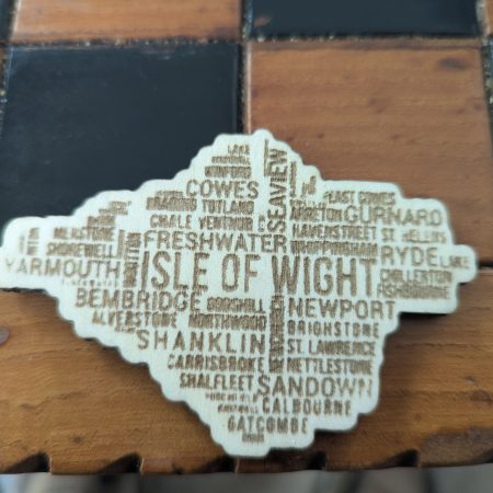 Isle of Wight Wooden Fridge Magnet – Laser Engraved Map Design – Handmade Gift