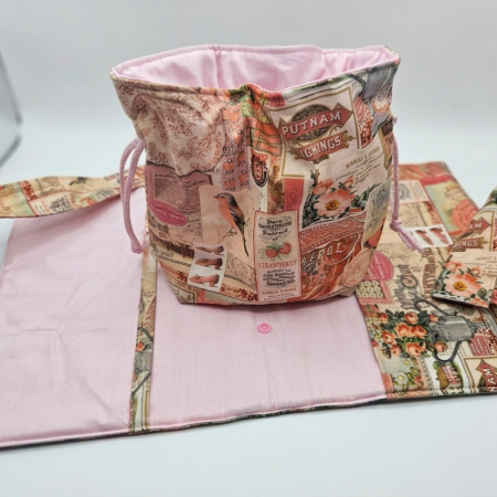 Beautiful vintage designed fabric cosmetics case