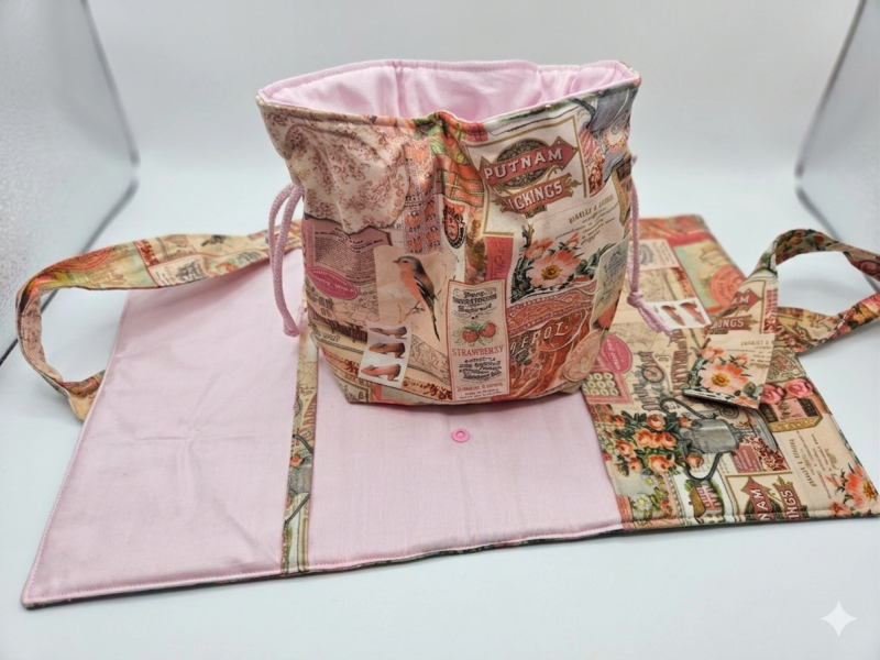 Beautiful vintage designed fabric cosmetics case