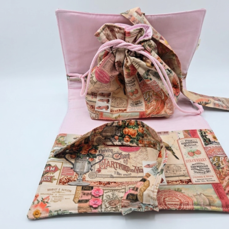 Beautiful vintage designed fabric cosmetics case